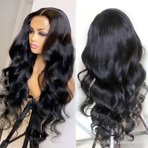 Factory Price 100% Brazilian Virgin Curly Human Hair Lace Wigs Vendor,Body Wave Pre Plucked Natural Hairline 5x5 Lace Front Wig